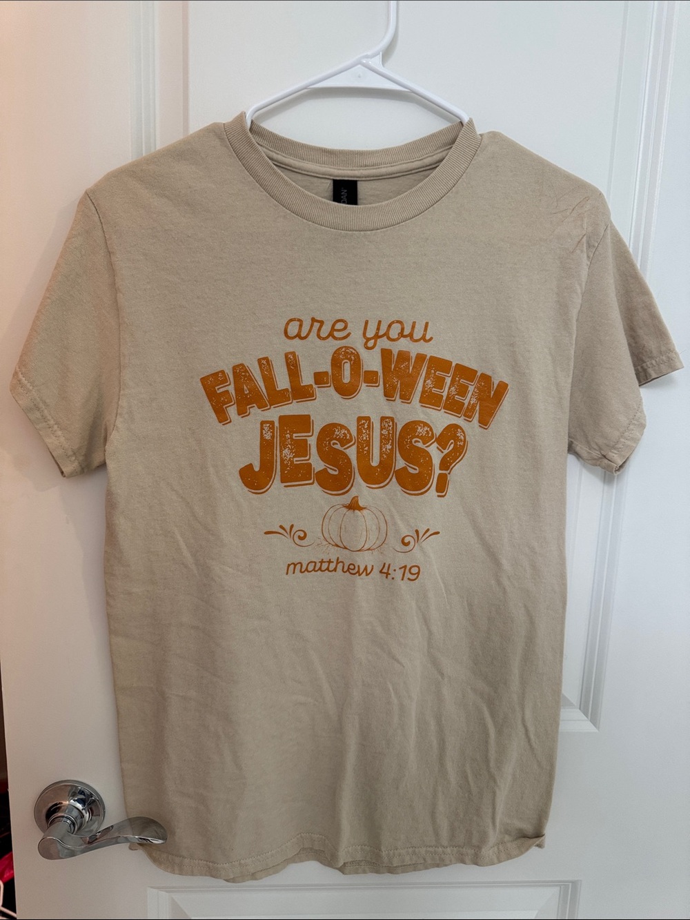 Kids Fall Graphic Tee - Beige "are you Fall-O-Ween Jesus?"